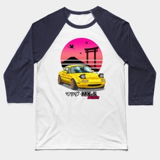 Yellow MX5 Miata JDM Legend Baseball T-Shirt